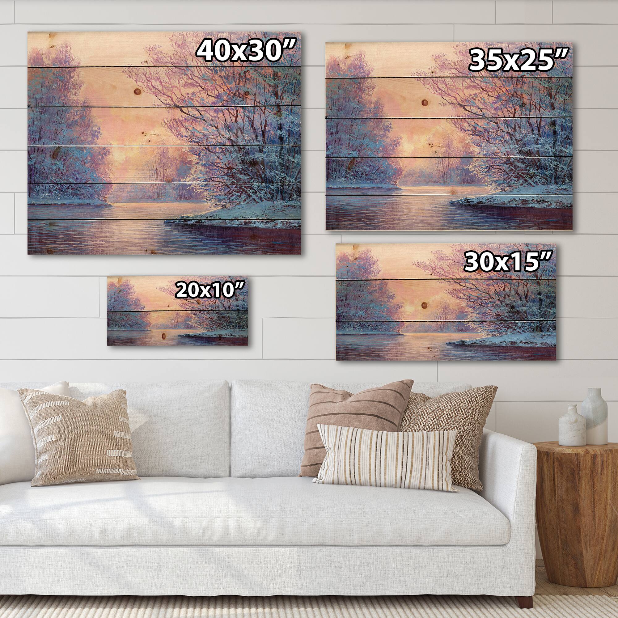 Designart - Winter Landscape With The RiverOriginal